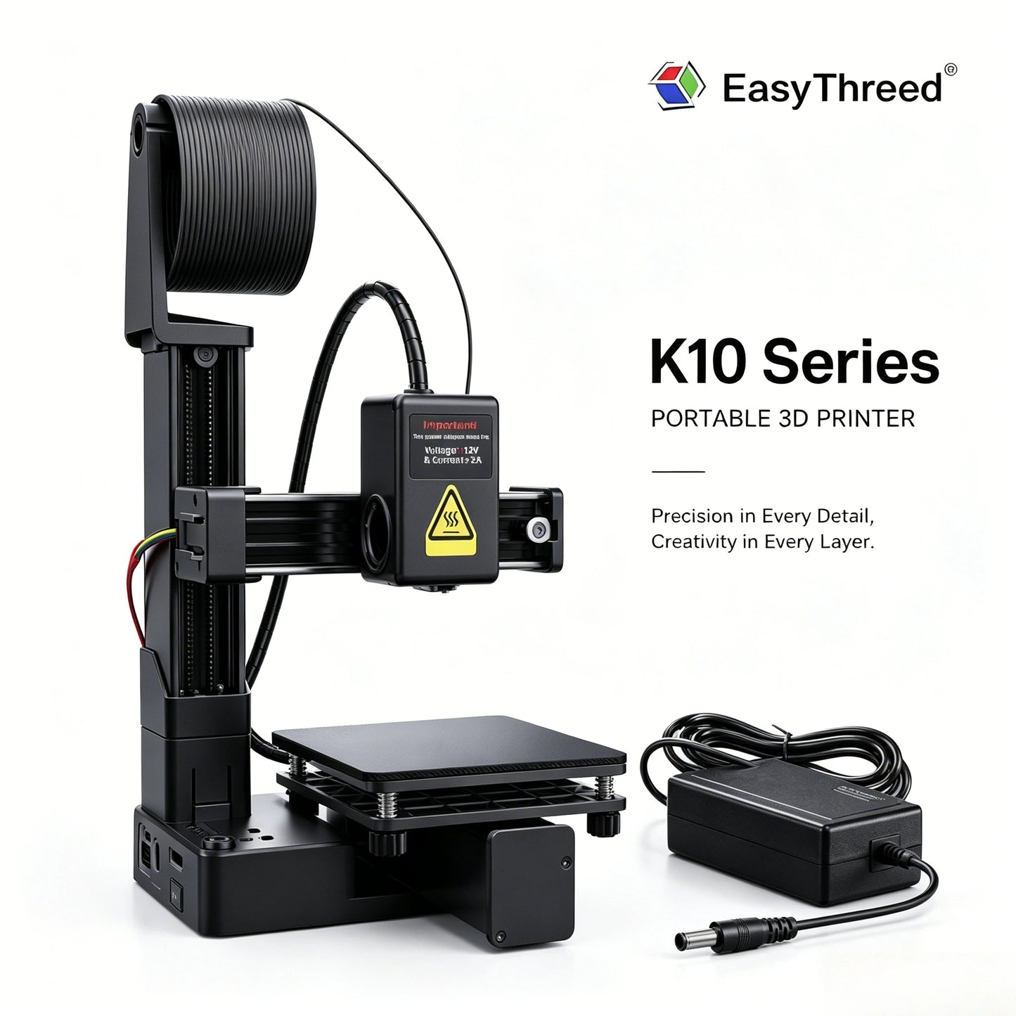 EasyThreed Entry Level Mini 3D Printer Portable Desktop 3D Printer with 100x100x100mm Build Plate Low Noise Fast Assembly for Kids Beginners Home Education DIY Printing Projects Student Use