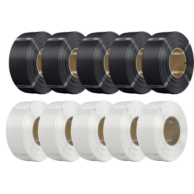 KINGROON No-Spool PLA Filament 1.75mm 10KG (22LBS) , 3D Printer Material PLA Refill For Bambu or DIY Reusable Spools, 10 Rolls