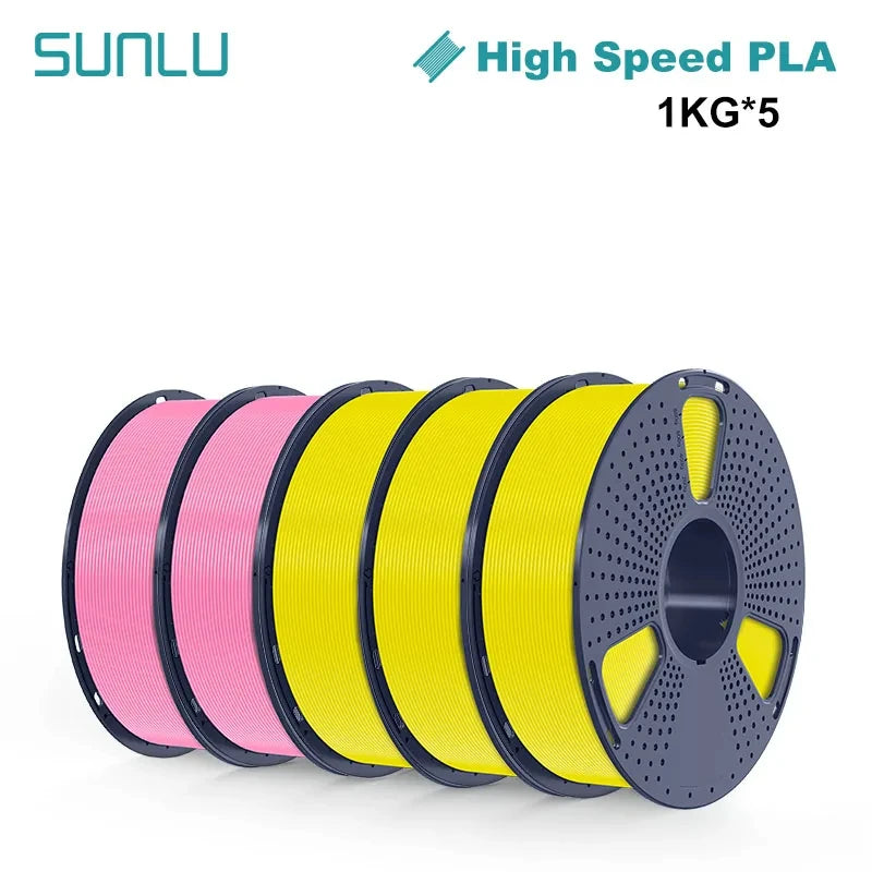 SUNLU High-speed PLA 3D Printer Filament 5KG 1KG A Roll 1.75MM Tolerances +/-0.02MM Filament Fast Shipping From EU / US