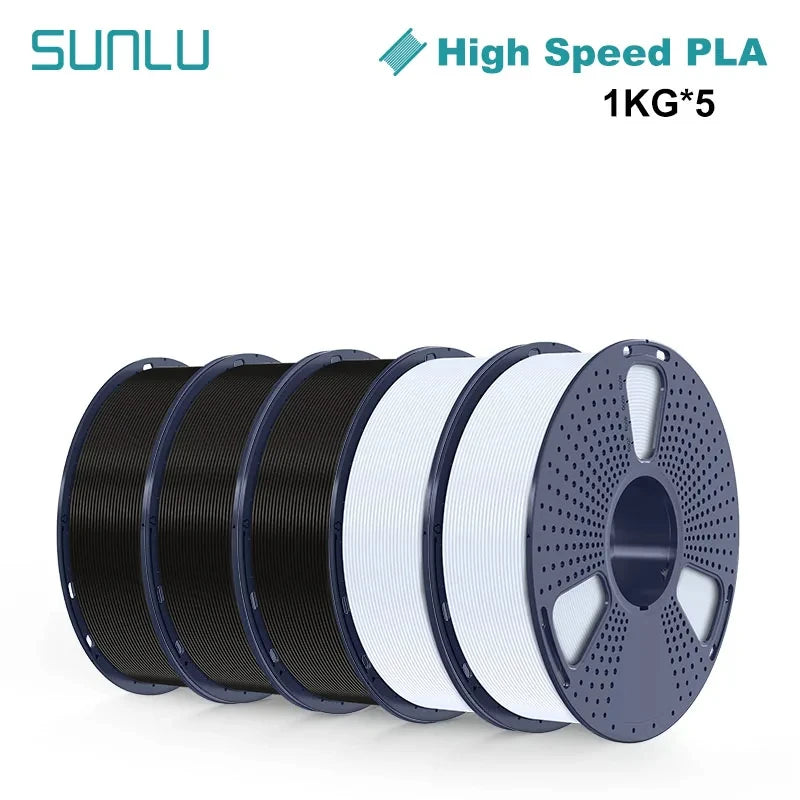 SUNLU High-speed PLA 3D Printer Filament 5KG 1KG A Roll 1.75MM Tolerances +/-0.02MM Filament Fast Shipping From EU / US