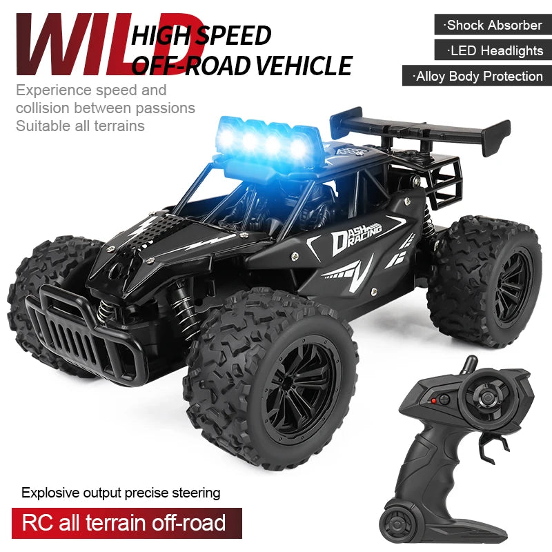 Remote Control Car RC Drift Racing 1:16 Vehicle Off Road Alloy 2.4G Radio High-Speed Trucks With LED Light Climbing Gift Kid Toy