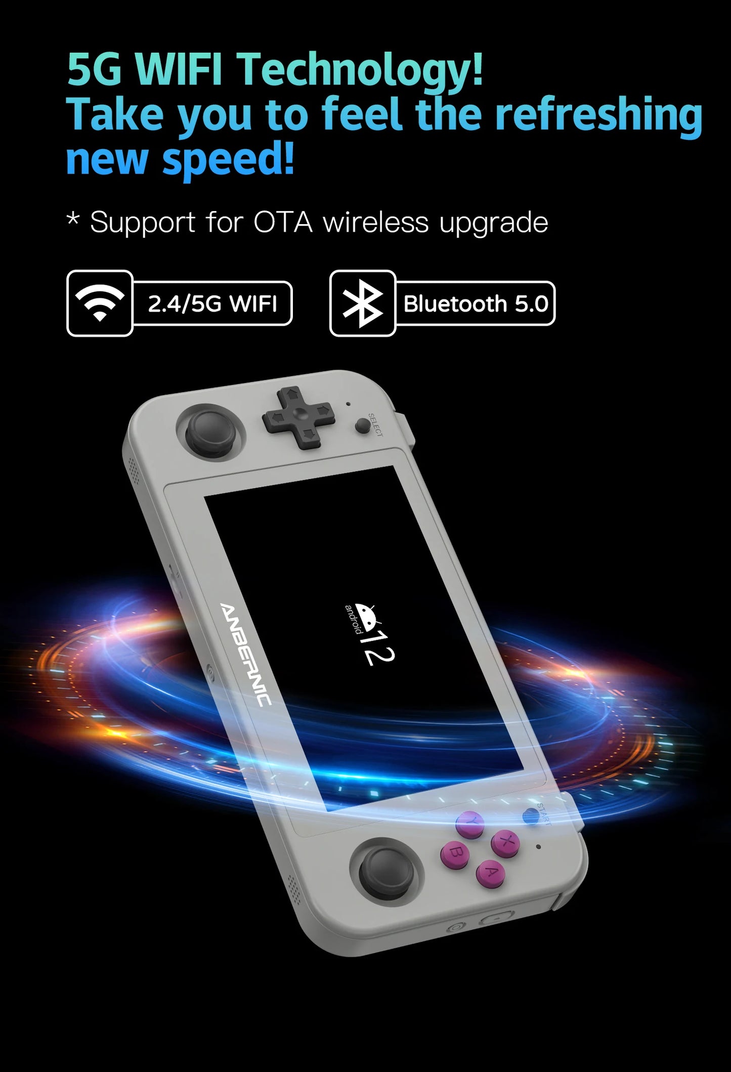 ANBERNIC RG505 Handheld Game Console Android 12 System Unisoc Tiger T618 4.95-INCH OLED With Hall Joyctick OTA Update Gift