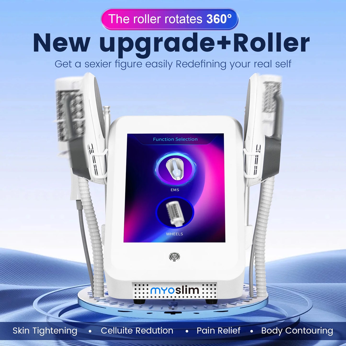 6500W 200HZ EMS Body Sculpt Roller Machine EMS Body Sculpting Burning Weight Loss Slimming Muscle Stimulation Massager Equipment