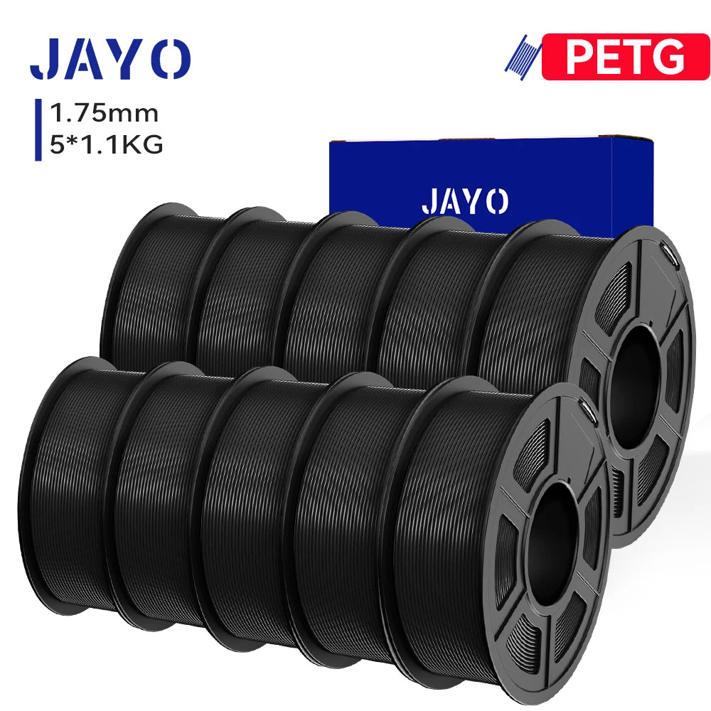 JAYO 5/10 Rolls 3D PETG/PLA/PLA+/PLA Matte Printer  Filament 1.75mm No Bubble 3D Printing Materials for 3D Printer&3D Pen
