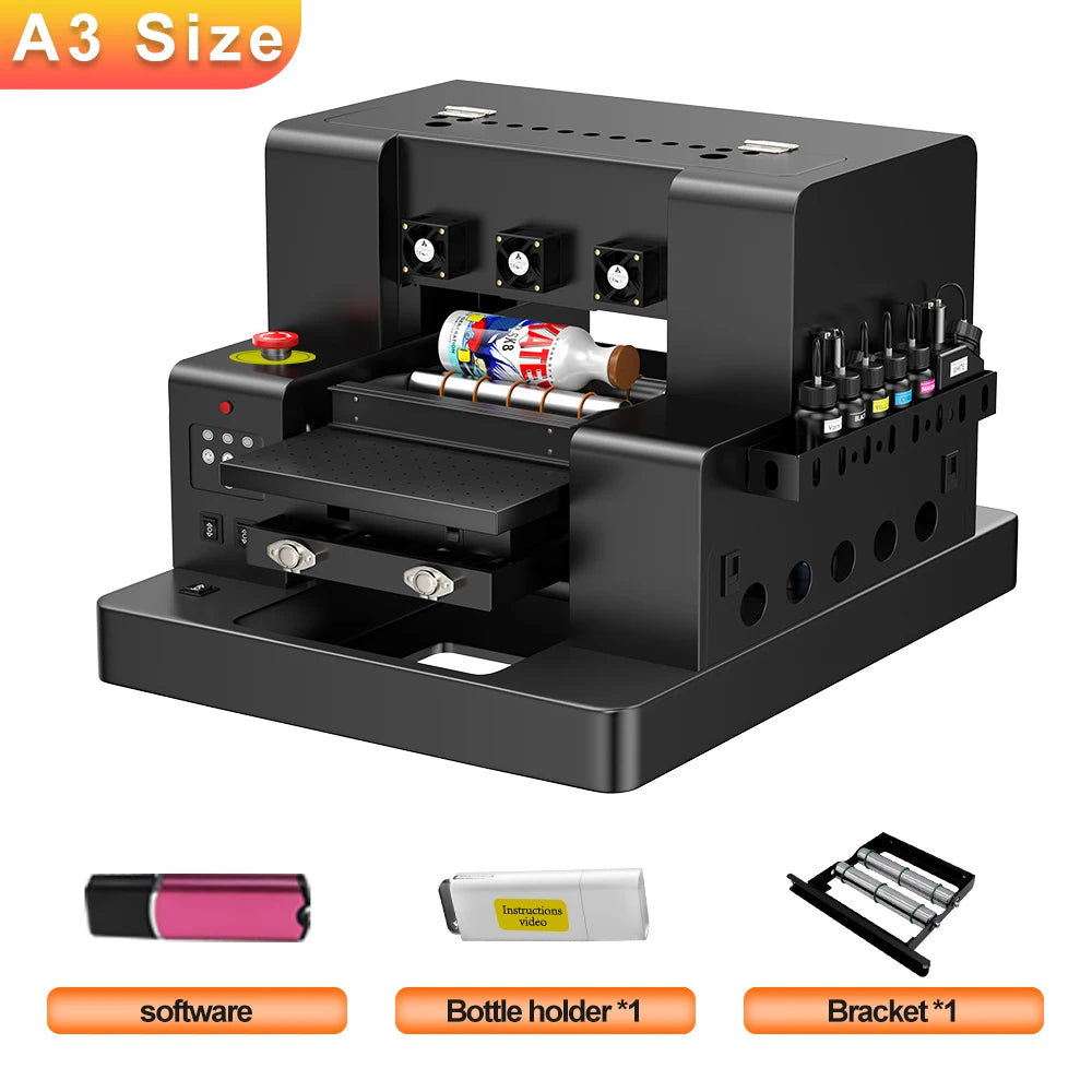 A3 UV Printer Impresora L805 UV DTF Printer Machine UV Flatbed Printer For Bottle Wood Metal A4 UV DTF Printer Sticker 3d Printe