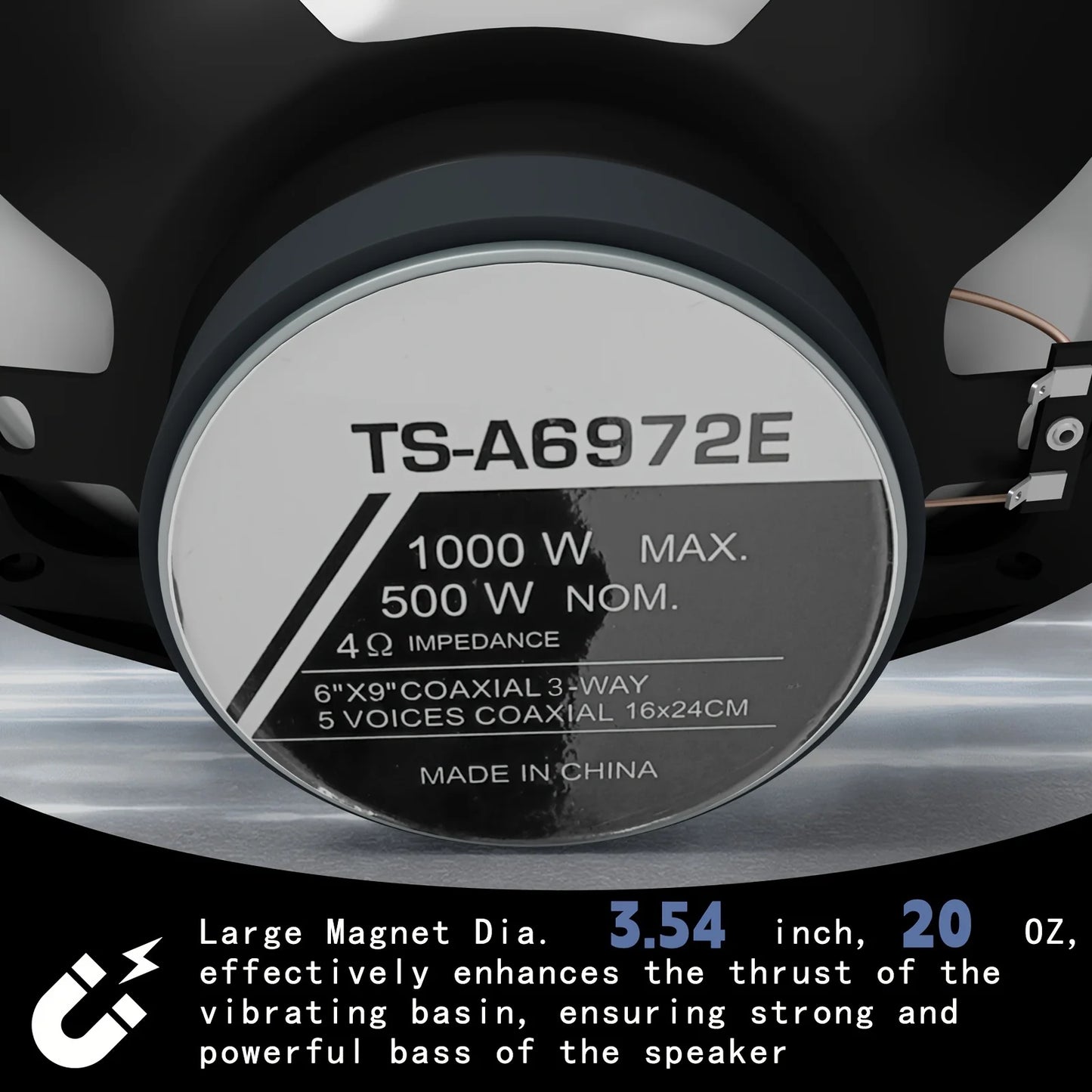 6x9" 3-Way Coaxial Car Audio Speakers 1000W Max Sound System With Mid-Tweeter And Enhanced Bass Response 2Pcs