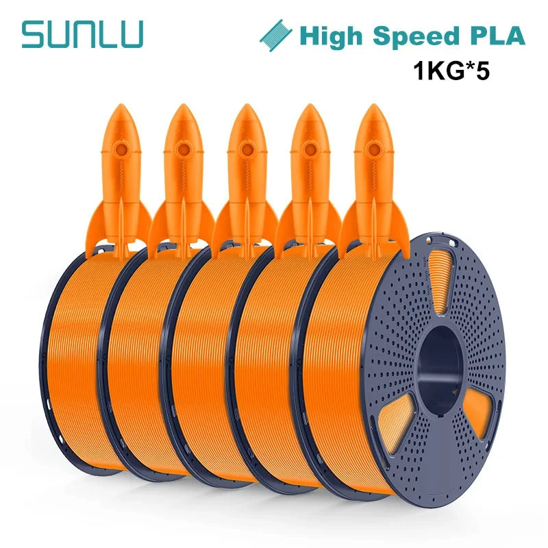 SUNLU High-speed PLA 3D Printer Filament 5KG 1KG A Roll 1.75MM Tolerances +/-0.02MM Filament Fast Shipping From EU / US