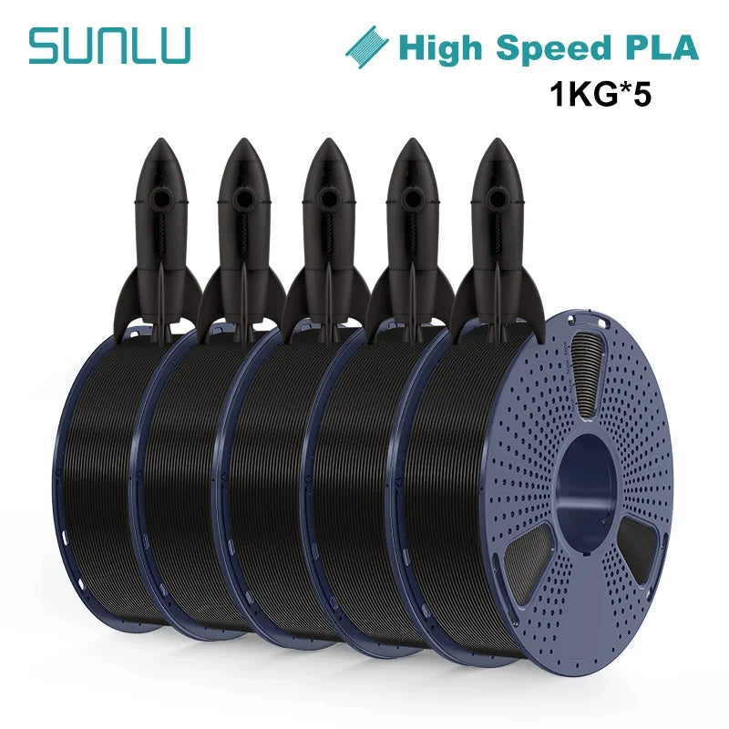 SUNLU High-speed PLA 3D Printer Filament 5KG 1KG A Roll 1.75MM Tolerances +/-0.02MM Filament Fast Shipping From EU / US