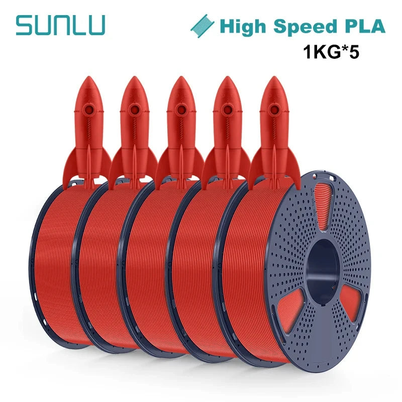 SUNLU High-speed PLA 3D Printer Filament 5KG 1KG A Roll 1.75MM Tolerances +/-0.02MM Filament Fast Shipping From EU / US
