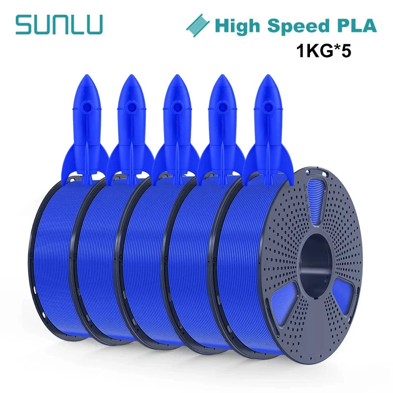 SUNLU High-speed PLA 3D Printer Filament 5KG 1KG A Roll 1.75MM Tolerances +/-0.02MM Filament Fast Shipping From EU / US