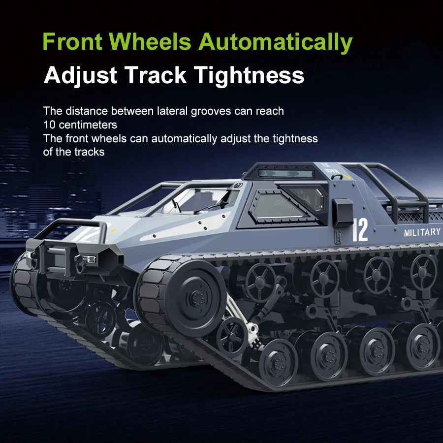 C8812/ C8812 MAX LED Light Full Scale Tracked Tank Simulation Model Toy RC Car Drift Remote Control Off-Road Vehicle for Kids