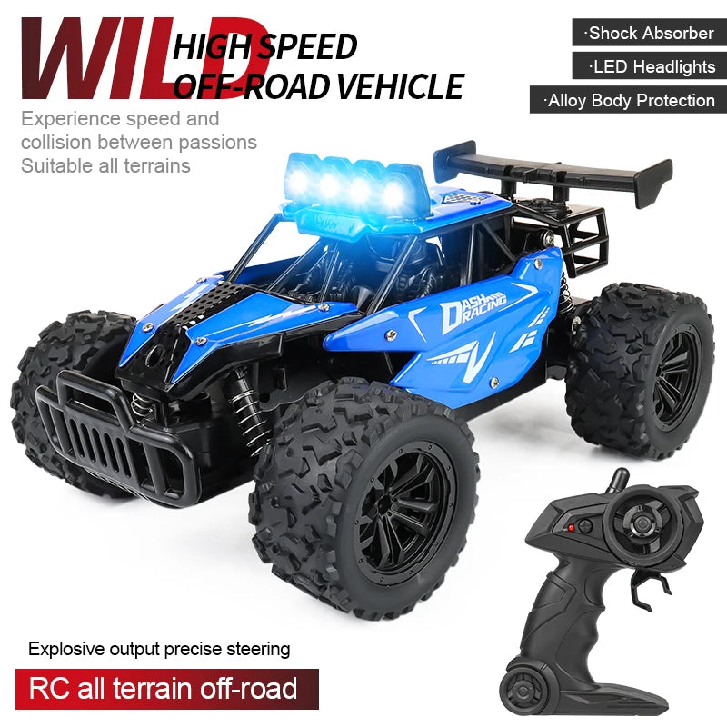 Remote Control Car RC Drift Racing 1:16 Vehicle Off Road Alloy 2.4G Radio High-Speed Trucks With LED Light Climbing Gift Kid Toy
