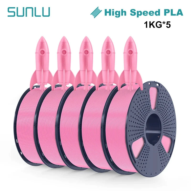 SUNLU High-speed PLA 3D Printer Filament 5KG 1KG A Roll 1.75MM Tolerances +/-0.02MM Filament Fast Shipping From EU / US