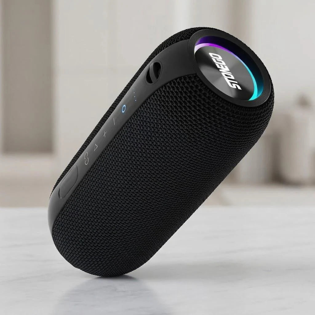 Bluetooth Speaker Stereo Dual Speakers Long Battery Life Heavy Bass IPX7 Waterproof Wireless Smart Soundbox Loudspeaker with Built in Mic for Outdoor Pool Beach Party Shower Audio Equipment
