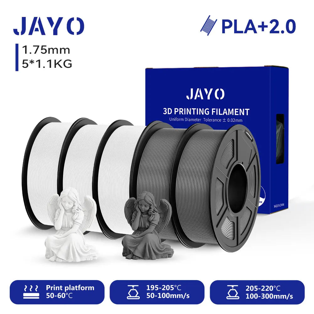 JAYO 3D PETG/PLA/PLA PLUS Printer Filament 1.75mm 5.5KG 100% No Bubble non-toxic 3D Printing Materials for 3D Printer&3D Pen