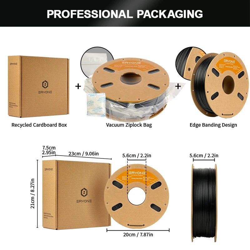 ERYONE PETG Carbon Fiber Premium Filament 3D Print 1/3/5/10KG Big Sale,Multicolor Available,petg carbon fiber filament,1KG/Spool