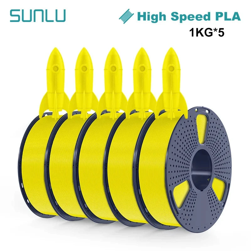 SUNLU High-speed PLA 3D Printer Filament 5KG 1KG A Roll 1.75MM Tolerances +/-0.02MM Filament Fast Shipping From EU / US