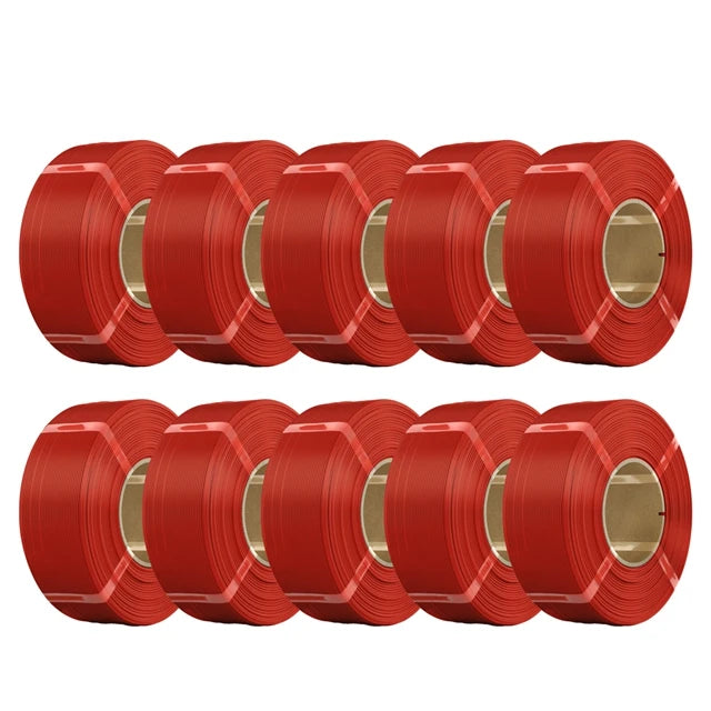 KINGROON No-Spool PLA Filament 1.75mm 10KG (22LBS) , 3D Printer Material PLA Refill For Bambu or DIY Reusable Spools, 10 Rolls