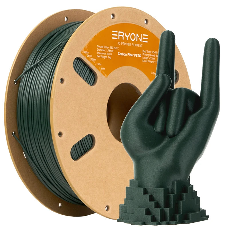 ERYONE PETG Carbon Fiber Premium Filament 3D Print 1/3/5/10KG Big Sale,Multicolor Available,petg carbon fiber filament,1KG/Spool