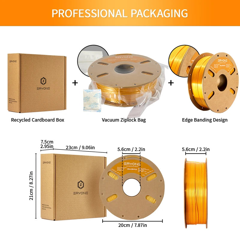 ERYONE 1/5/10KG Ultra Silk PLA Premium Filament 1.75mm 3D Print,Multicolor Available,silk pla filament ,1KG/Spool