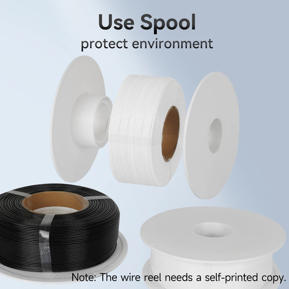 KINGROON No-Spool PLA Filament 1.75mm 10KG (22LBS) , 3D Printer Material PLA Refill For Bambu or DIY Reusable Spools, 10 Rolls