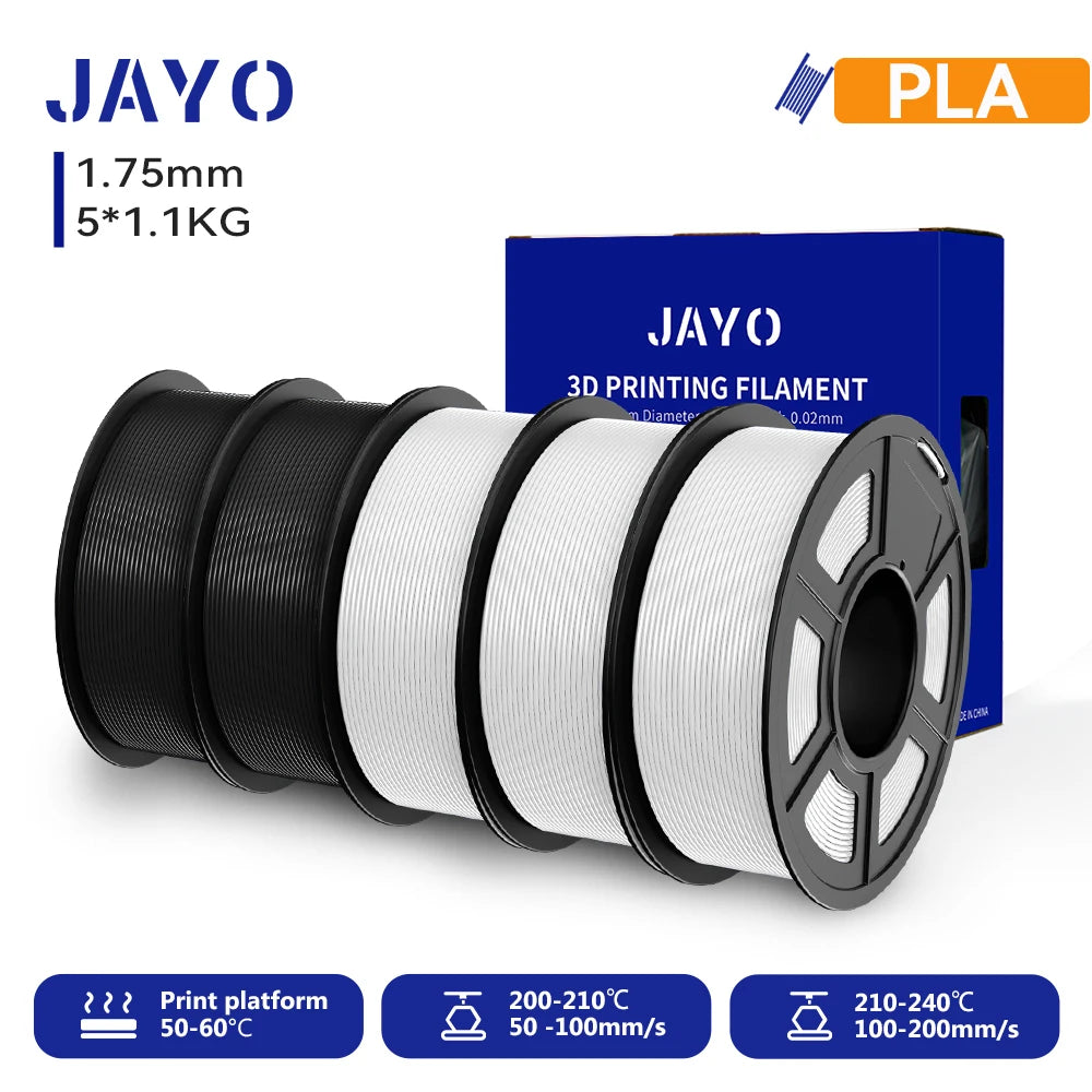 JAYO 3D PETG/PLA/PLA PLUS Printer Filament 1.75mm 5.5KG 100% No Bubble non-toxic 3D Printing Materials for 3D Printer&3D Pen