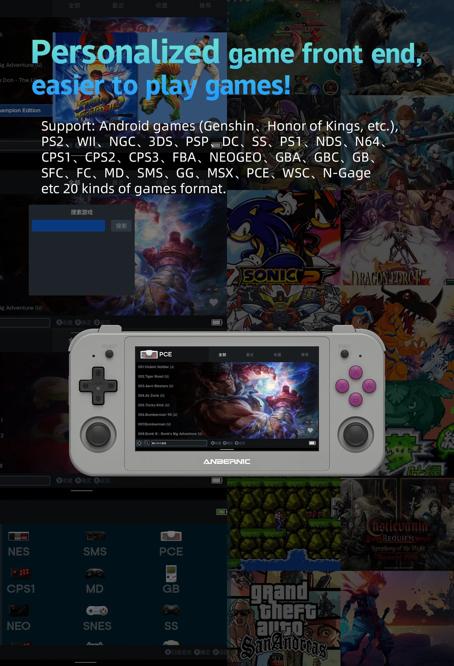 ANBERNIC RG505 Handheld Game Console Android 12 System Unisoc Tiger T618 4.95-INCH OLED With Hall Joyctick OTA Update Gift