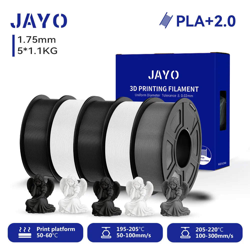 JAYO 3D PETG/PLA/PLA PLUS Printer Filament 1.75mm 5.5KG 100% No Bubble non-toxic 3D Printing Materials for 3D Printer&3D Pen