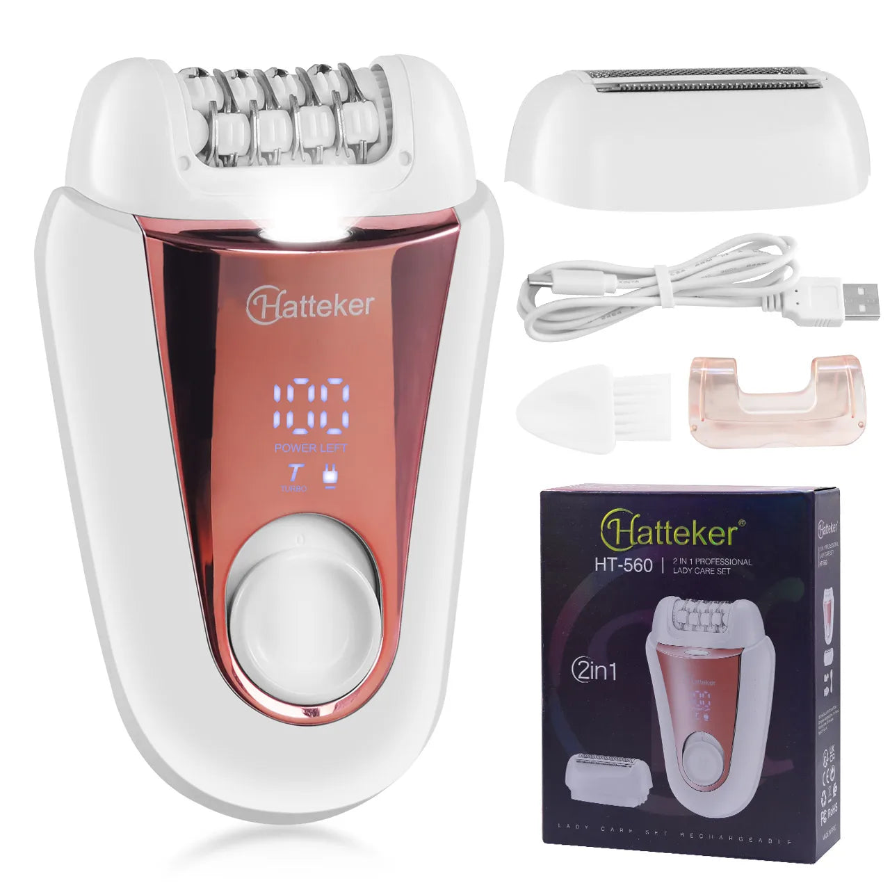 Face Shaver and Eyebrow Trimmer Rechargeable Lips Body Facial Hair Remover Women Electric Portable Waterproof 3D-Floating Blade