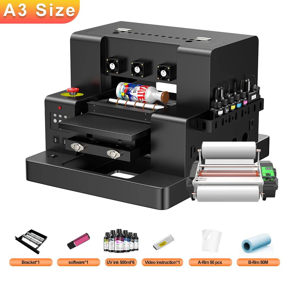 A3 UV Printer Impresora L805 UV DTF Printer Machine UV Flatbed Printer For Bottle Wood Metal A4 UV DTF Printer Sticker 3d Printe