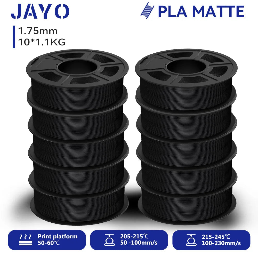 JAYO 5/10 Rolls 3D PETG/PLA/PLA+/PLA Matte Printer  Filament 1.75mm No Bubble 3D Printing Materials for 3D Printer&3D Pen
