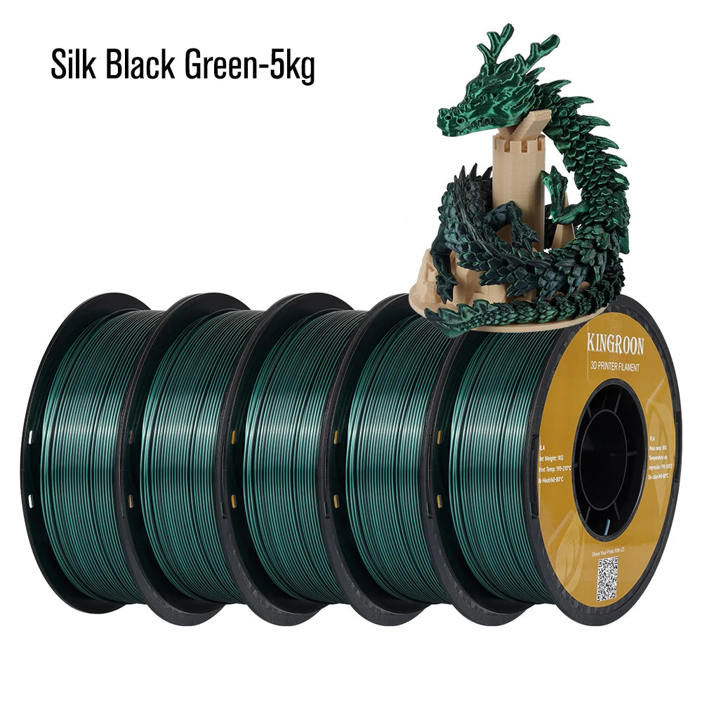 KINGROON Silk Dual-color PLA Filament 3D Printer 1.75mm 11/22 lbs Silk PLA Filament Plastic Materials 3D Printing Special Color