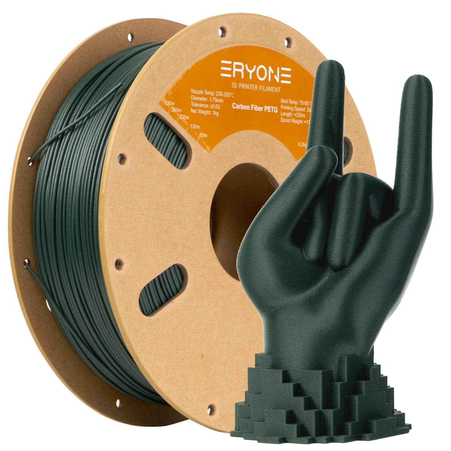 ERYONE PETG Carbon Fiber Premium Filament 3D Print 1/3/5/10KG Big Sale,Multicolor Available,petg carbon fiber filament,1KG/Spool