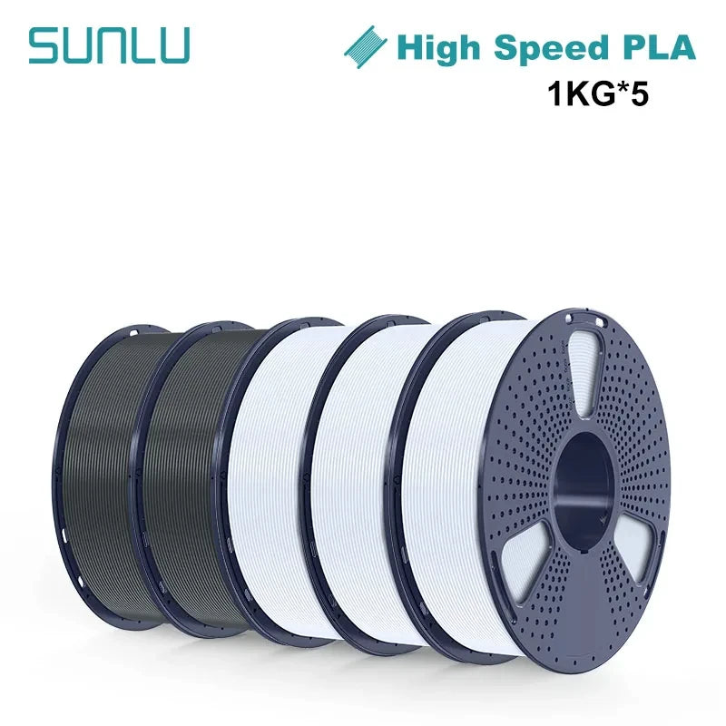 SUNLU High-speed PLA 3D Printer Filament 5KG 1KG A Roll 1.75MM Tolerances +/-0.02MM Filament Fast Shipping From EU / US