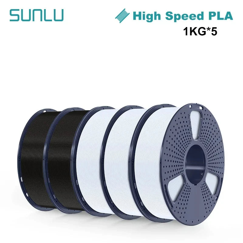 SUNLU High-speed PLA 3D Printer Filament 5KG 1KG A Roll 1.75MM Tolerances +/-0.02MM Filament Fast Shipping From EU / US