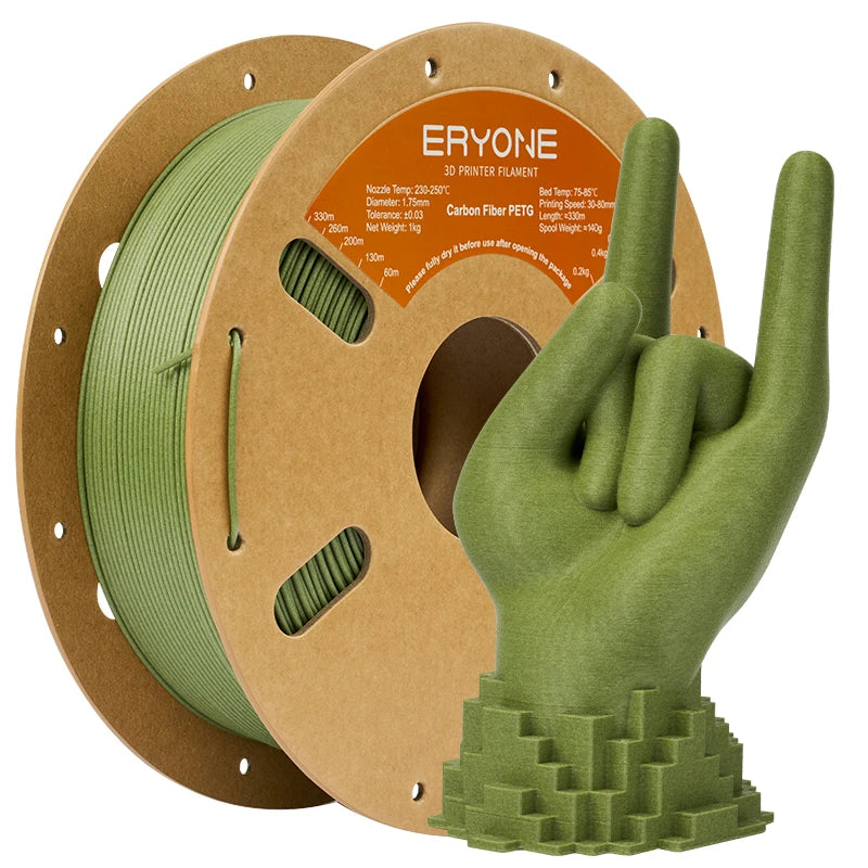 ERYONE PETG Carbon Fiber Premium Filament 3D Print 1/3/5/10KG Big Sale,Multicolor Available,petg carbon fiber filament,1KG/Spool