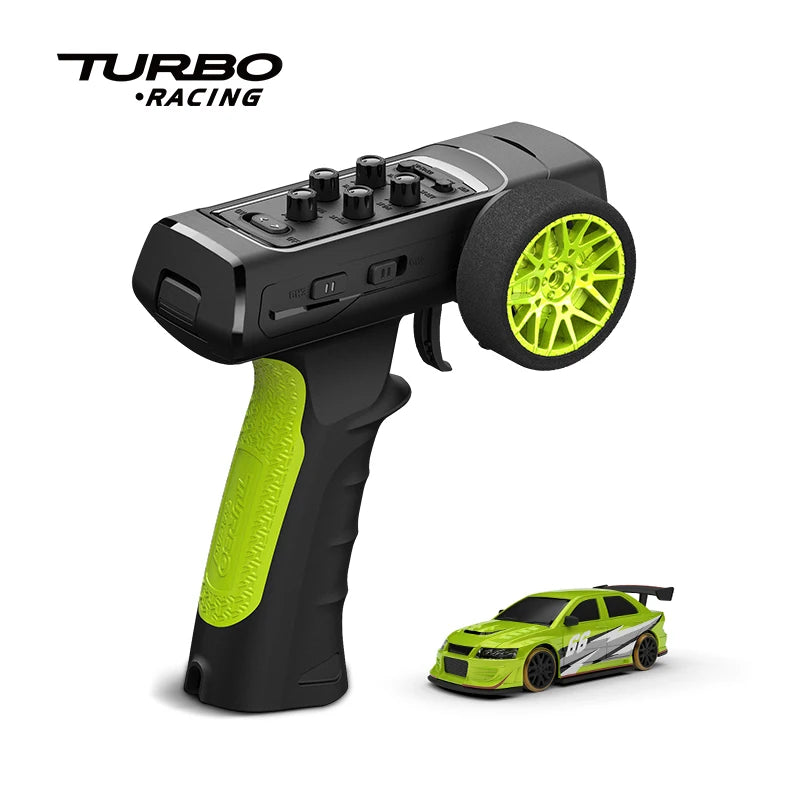Turbo Racing 1:76 C66 Drift RC Car With Gyro Radio Full Proportional Remote Control Toys RTR Desktop Toys For Kids and Adults
