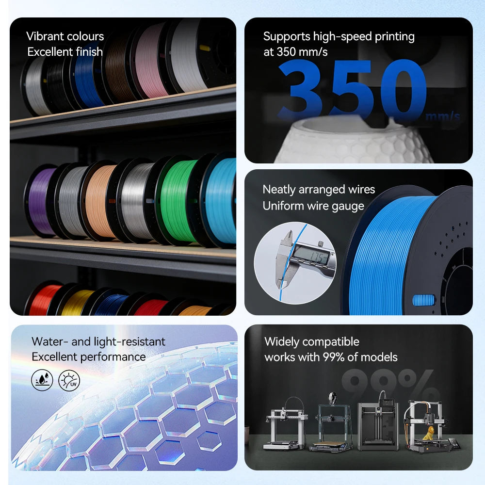 KINGROON PETG 3D Printer Filament 1.75mm 5KG 10KG Mix Color 3D Printing Material 1kg/roll  petg Plastic For FDM 3dprinter