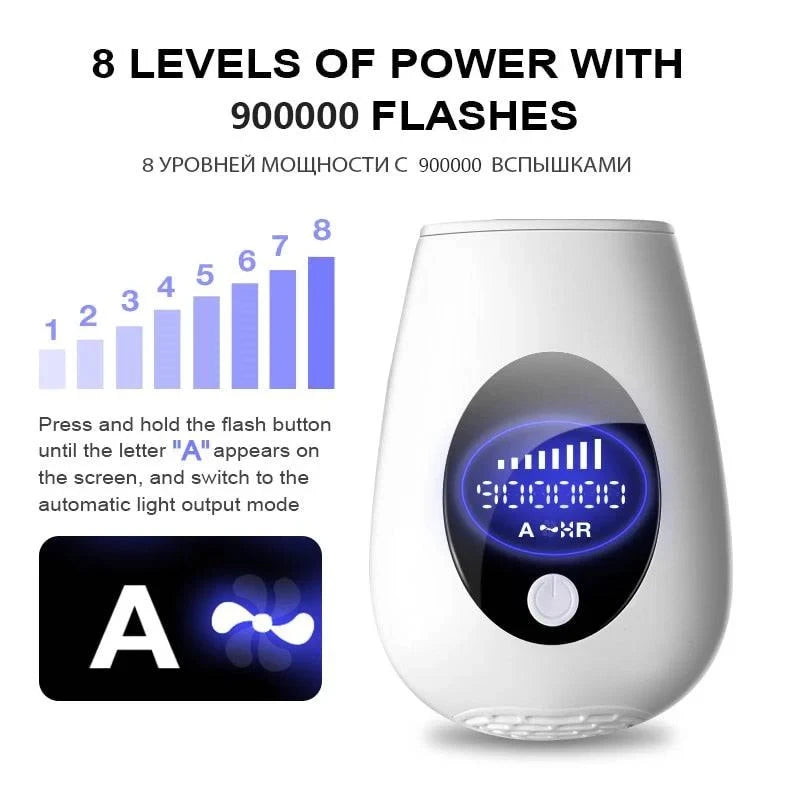 10  Beauty Care IPL Hair Removal Device 990000 Flashes Painless Permanent for Women Face Body Bikini LED Display Home Use