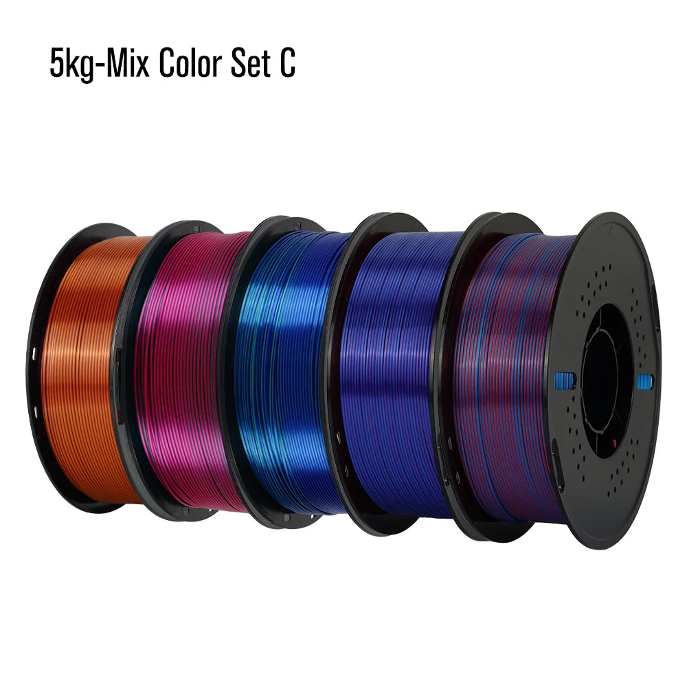 KINGROON Silk Dual-color PLA Filament 3D Printer 1.75mm 11/22 lbs Silk PLA Filament Plastic Materials 3D Printing Special Color