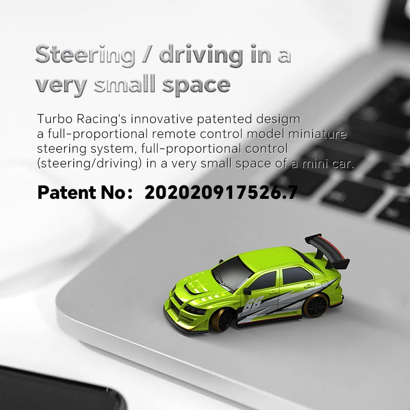 Turbo Racing 1:76 C66 Drift RC Car With Gyro Radio Full Proportional Remote Control Toys RTR Desktop Toys For Kids and Adults