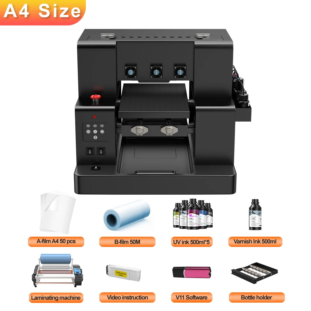 A3 UV Printer Impresora L805 UV DTF Printer Machine UV Flatbed Printer For Bottle Wood Metal A4 UV DTF Printer Sticker 3d Printe