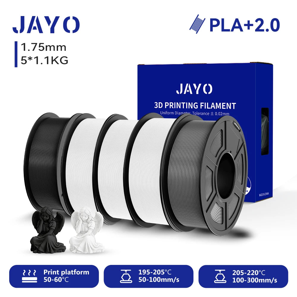 JAYO 3D PETG/PLA/PLA PLUS Printer Filament 1.75mm 5.5KG 100% No Bubble non-toxic 3D Printing Materials for 3D Printer&3D Pen