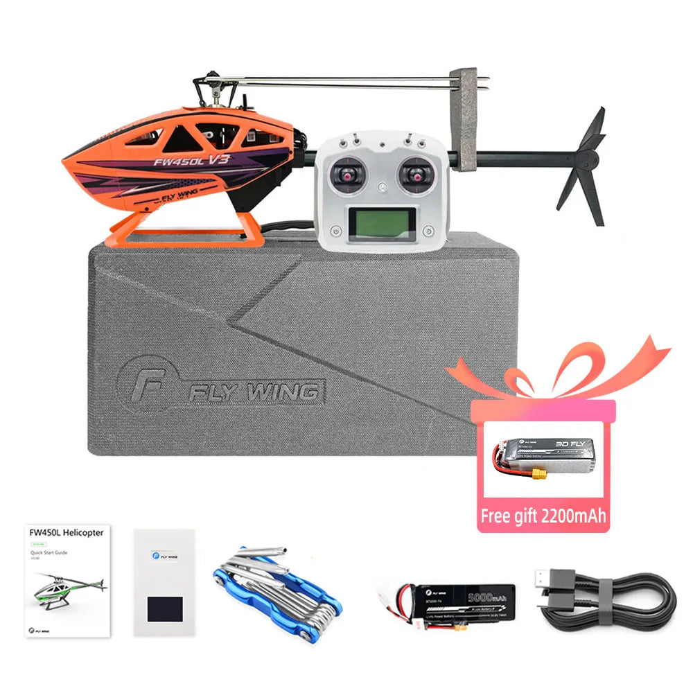 FLY WING FW450 V3 RC Helicopters ACE Flight Control LED light 6CH 3D Auto Acrobatics GPS Altitude Hold FLYWING FW450L helicopter