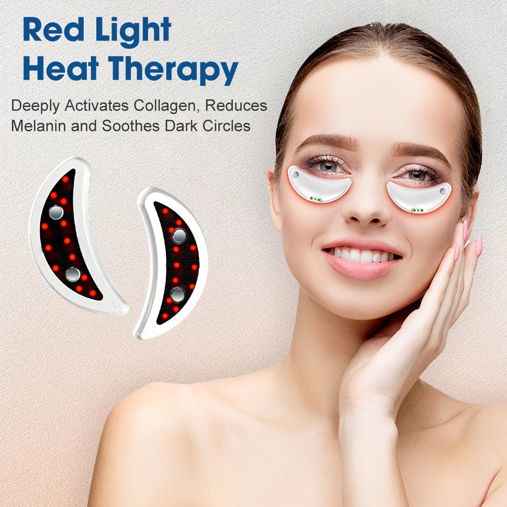 Red Light Microcurrent Eye Massager LED Under Eye Patches Eye Care Device Eye Rejuvenation Pads for Puffy Eyes and Dark Circles