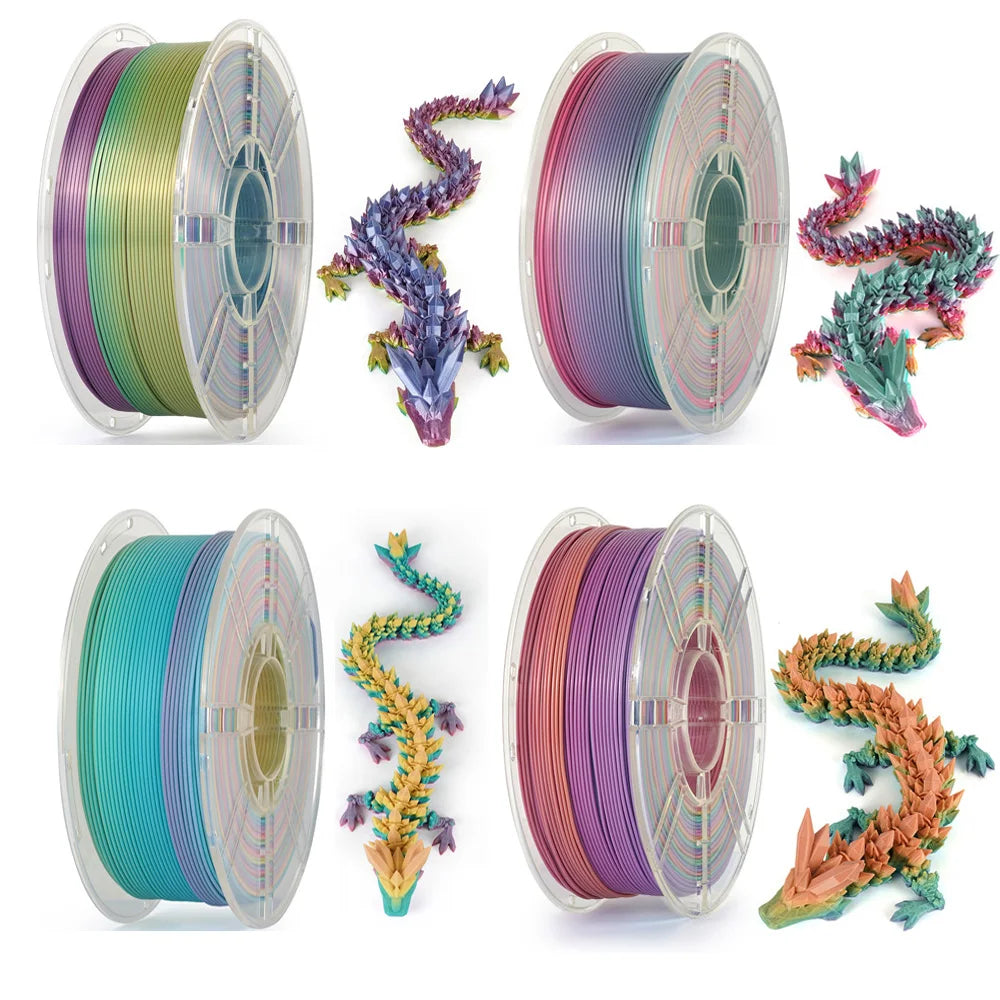 4KG/lot PLA Filament rainbow Pla silk or Matte rainbow color change 1.75mm 3D Printing Material for 3D Printers 3D Pens