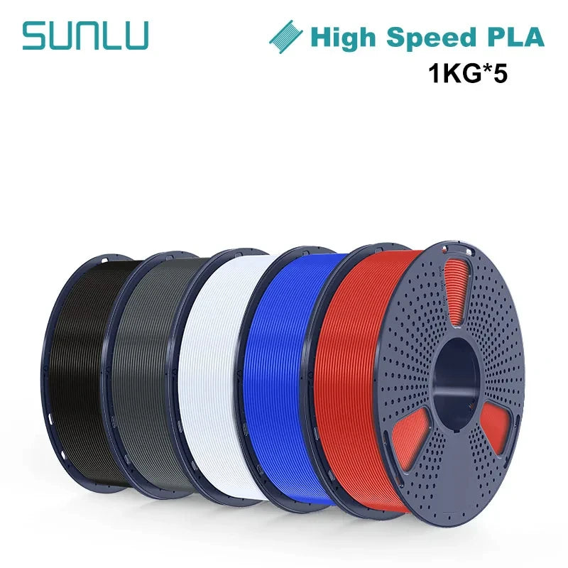 SUNLU High-speed PLA 3D Printer Filament 5KG 1KG A Roll 1.75MM Tolerances +/-0.02MM Filament Fast Shipping From EU / US