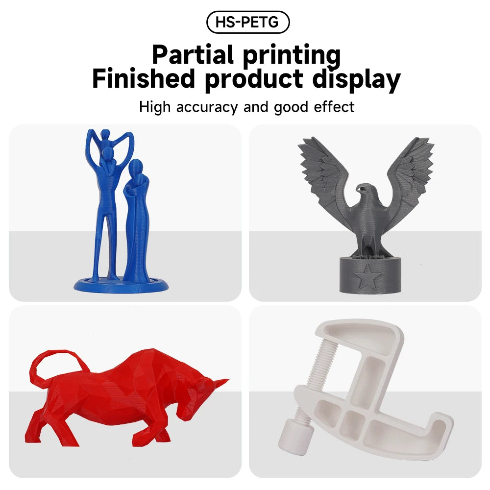 KINGROON Newest HS-PETG 3D Printer Filament 1.75mm High Speed 3D Printinng Material Hyper PETG 5KG 10KG Mix Color