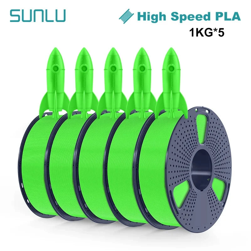 SUNLU High-speed PLA 3D Printer Filament 5KG 1KG A Roll 1.75MM Tolerances +/-0.02MM Filament Fast Shipping From EU / US