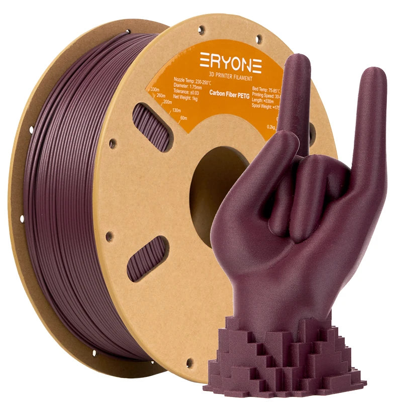 ERYONE PETG Carbon Fiber Premium Filament 3D Print 1/3/5/10KG Big Sale,Multicolor Available,petg carbon fiber filament,1KG/Spool